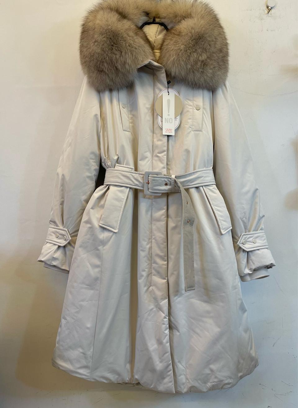 SJ와니 폭스퍼 여성 구스다운롱패딩88 새상품:) 벨트패딩코트점퍼자켓