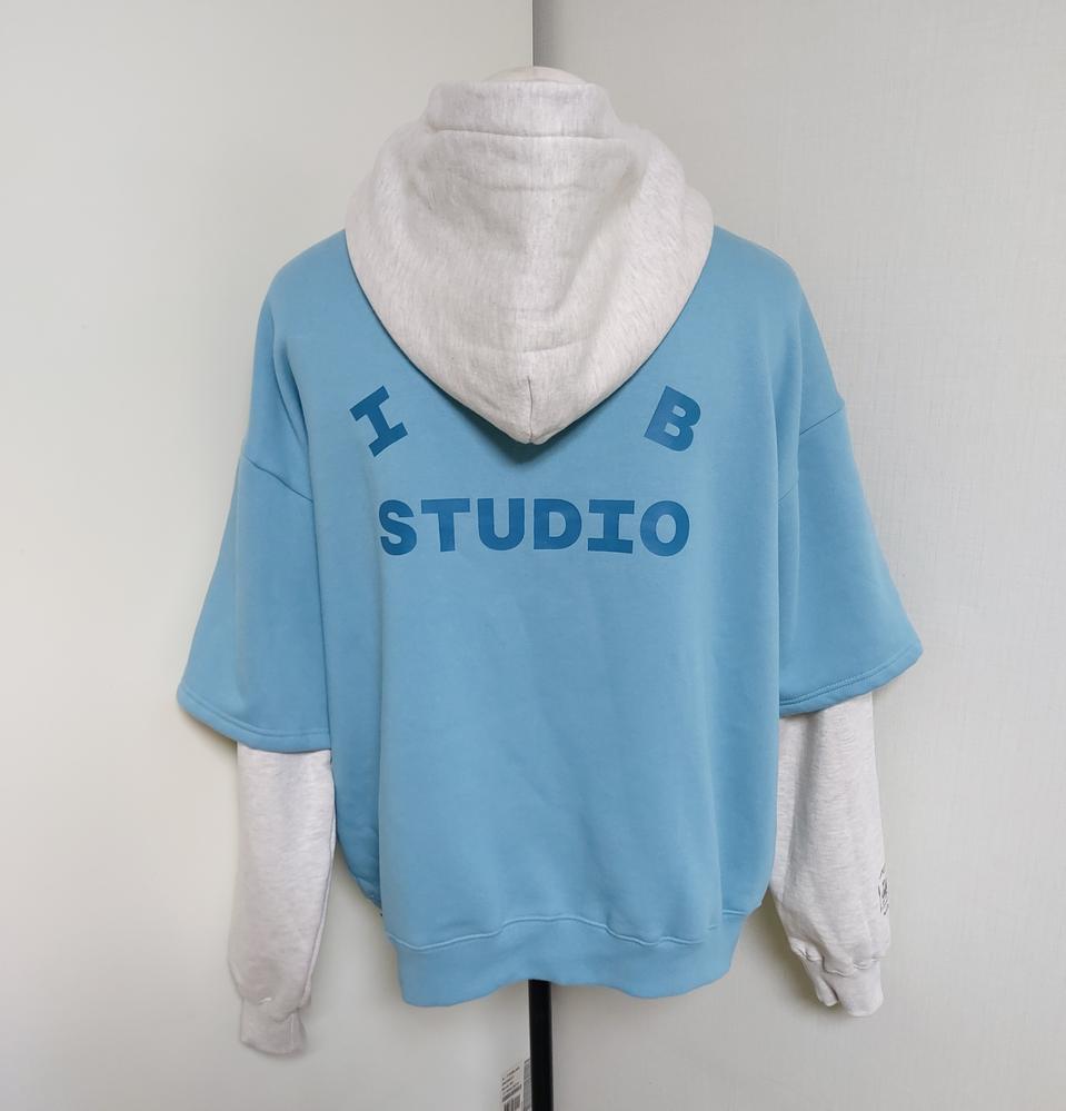 아이앱 스튜디오 x 던전밥 마르실 레이어드 후드 블루(XL)