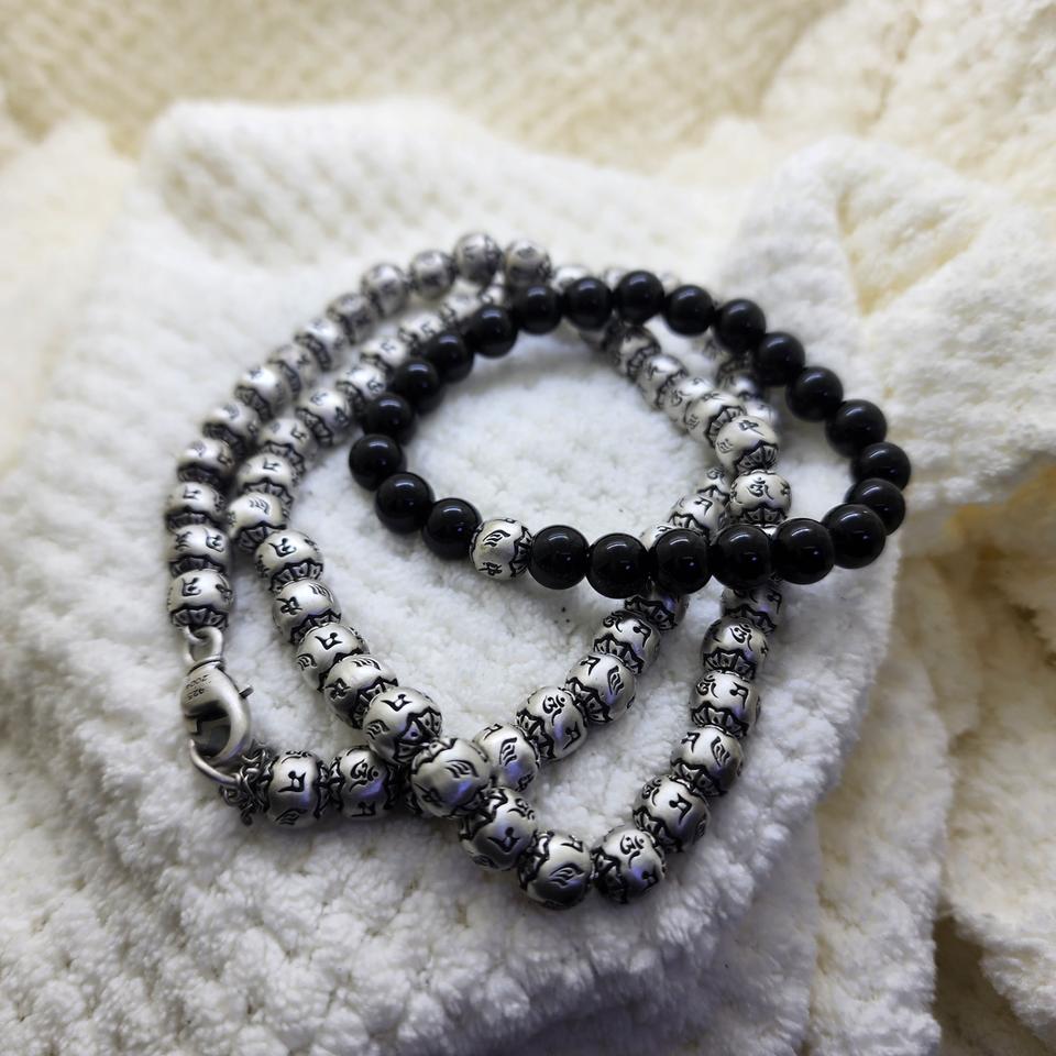 옴마니반메훔 은목걸이 .팔찌