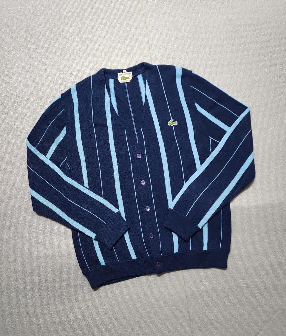 70s80s 프랑스 빈티지 라코스테 스트라이프 가디건