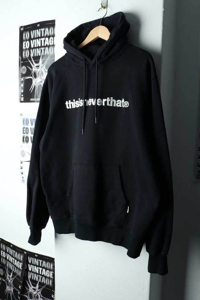 (XL-2XL) 디스이즈네버댓 후드티셔츠 레터링 블랙 올드스쿨-166D8