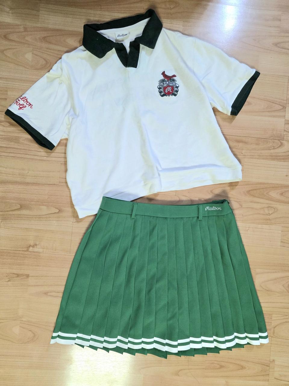 말본 크롭 골프티셔츠 미듐