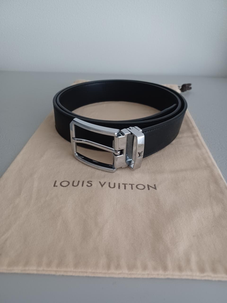 루이비통 은장 가죽벨트