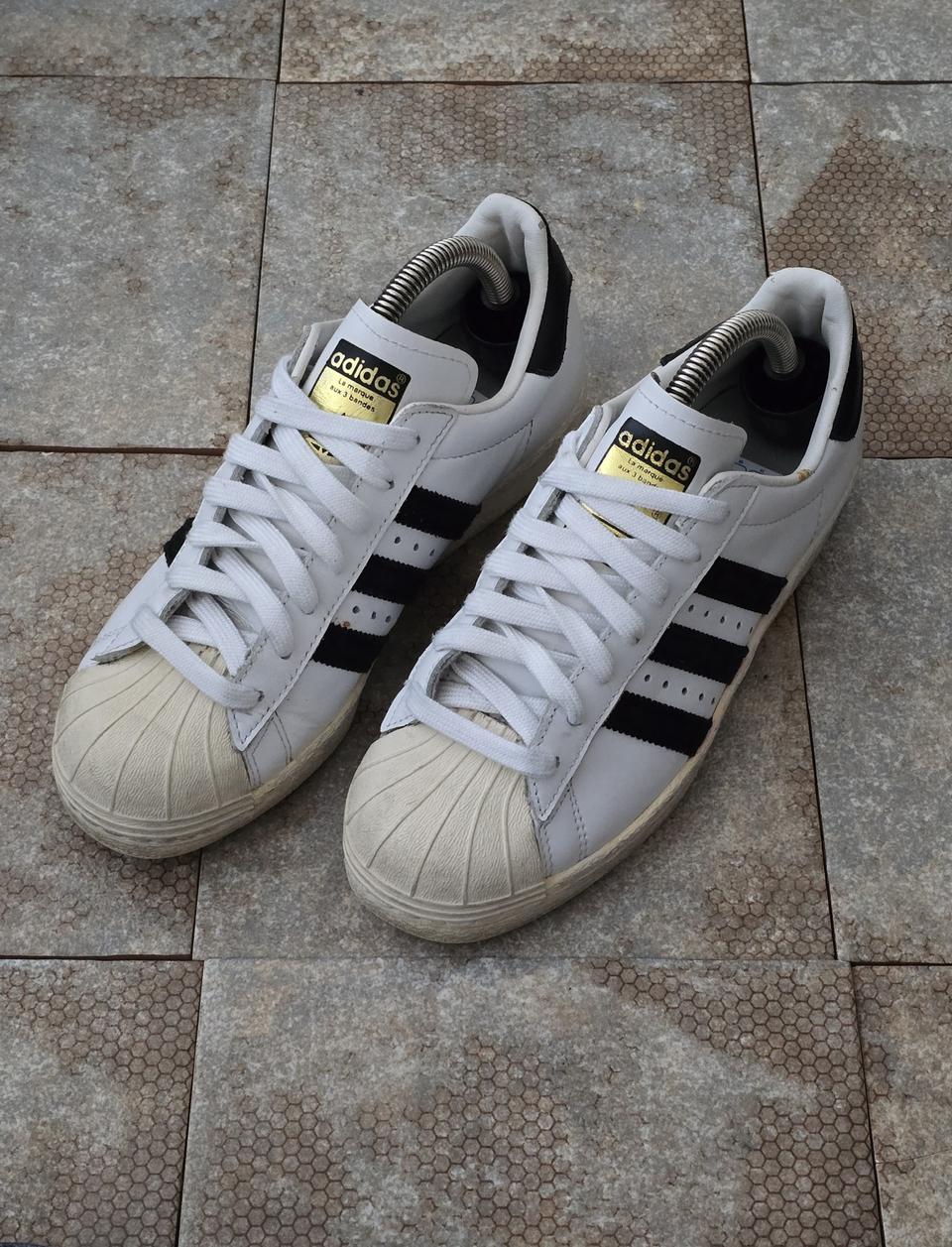 (225)아디다스 슈퍼스타 80s 화이트 블랙 스니커즈 운동화