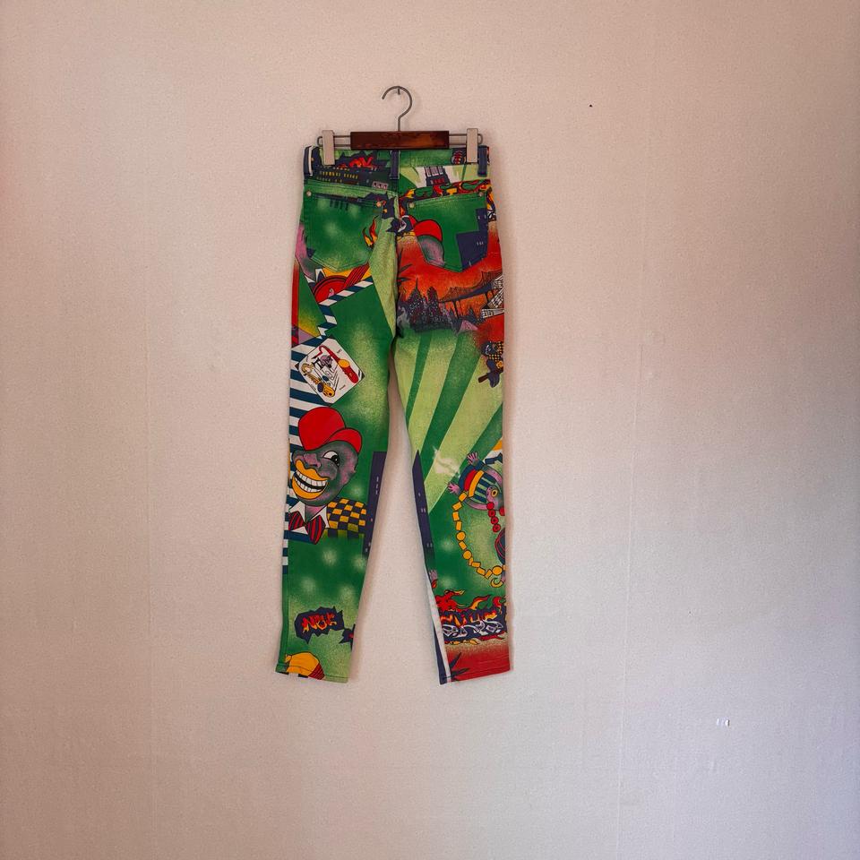 90s 아카이브 베르사체 아트 데님 청바지 24 이태리 VJC 빈티지