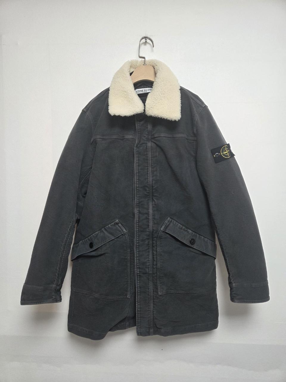  스톤아일랜드 스웨이드 플리스 카라 코트 그레이(M)