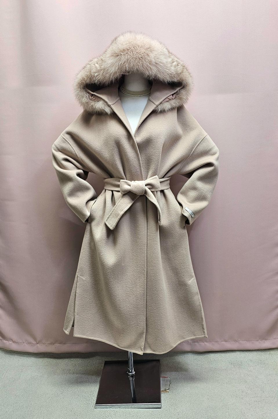 랄라라운지 폭스퍼 울100 핸드메이드 롱코트(무료배송)