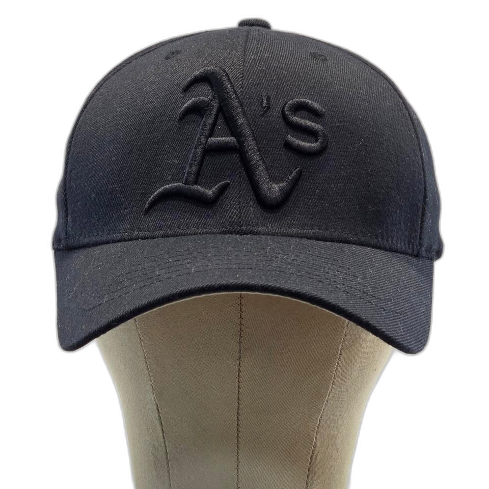 L7-9:MLB 오클랜드 애슬레틱스 블랙 로고 볼캡 57cm