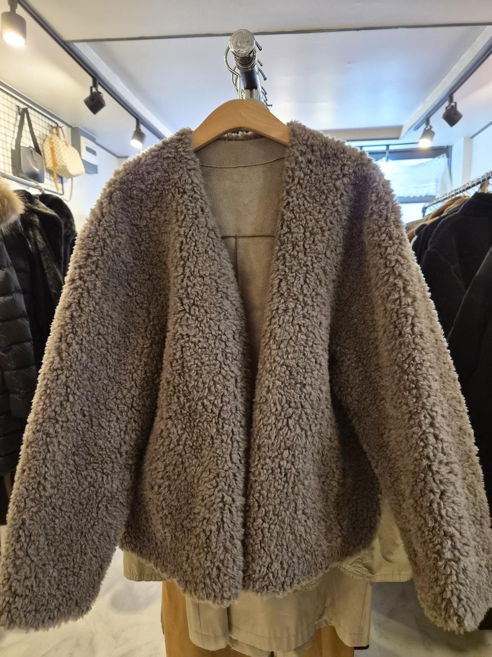 블랙 박춘무 양털자켓