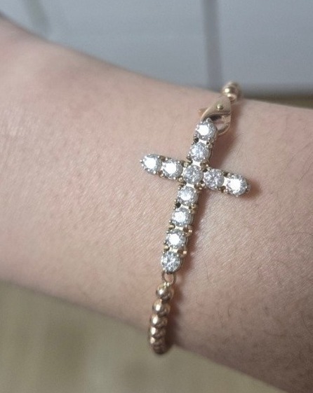 14k모이사 십자가볼볼이팔찌(17센치)