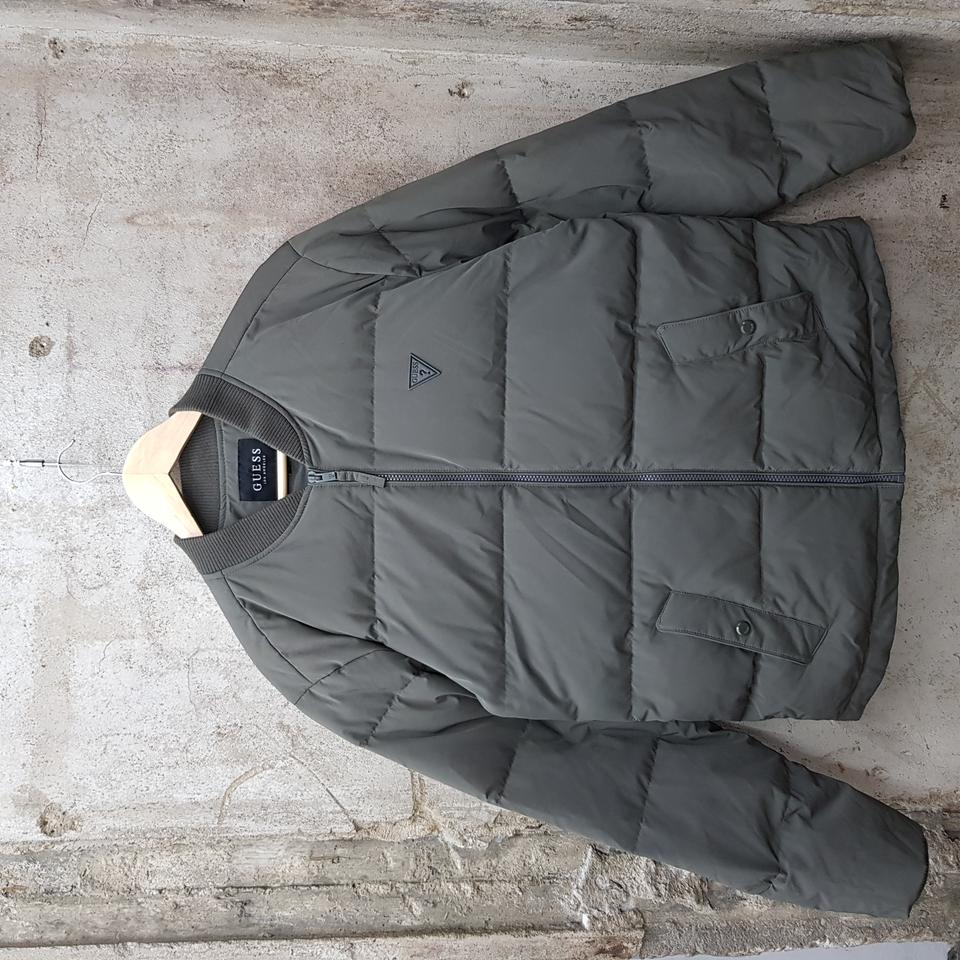 게스 카키그레이 덕다운 남성 패딩 점퍼 L사이즈