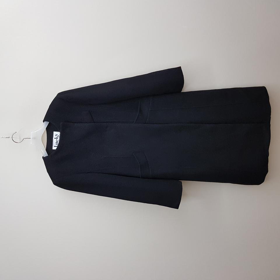 럭키슈에뜨 2022 라운드넥 캐시미어 롱코트 36사이즈