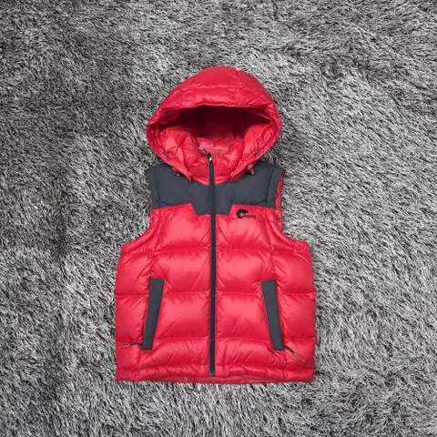 네파 덕다운 후드 패딩 조끼/키즈(130)/JP1045