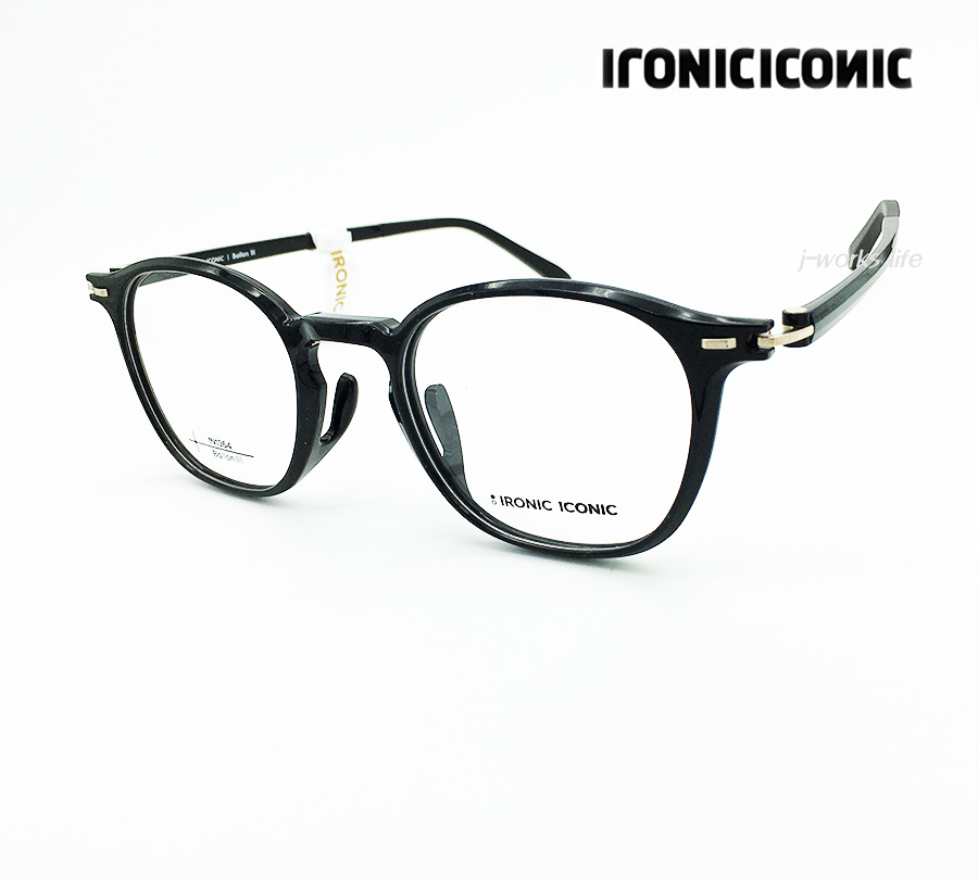 아이로닉 아이코닉 블랙 뿔테 역방향 코받침 안경테 IN1364 새제품