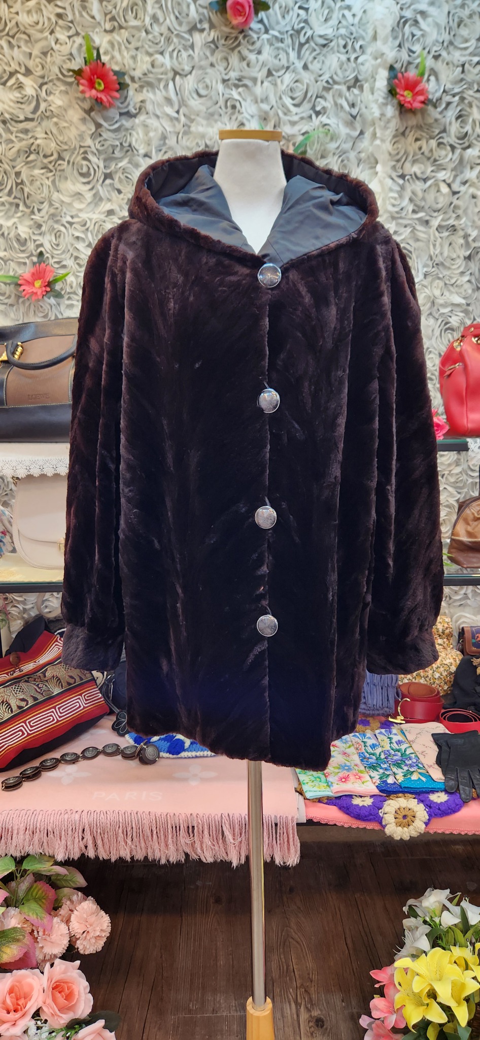 밍크 후드 하프코트(리버시블)(77~88)