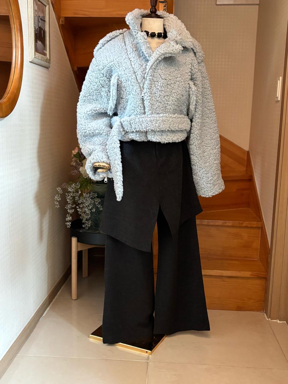 뽀글이 숏 블루종 점퍼