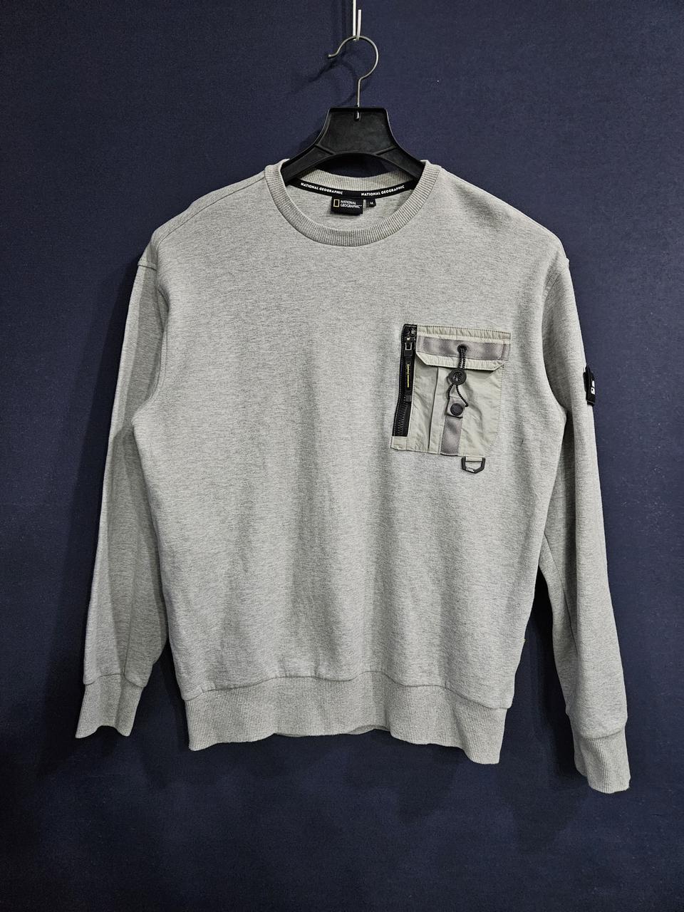 내셔널지오그래픽 그레이컬러 남성 세미오버핏 95 맨투맨