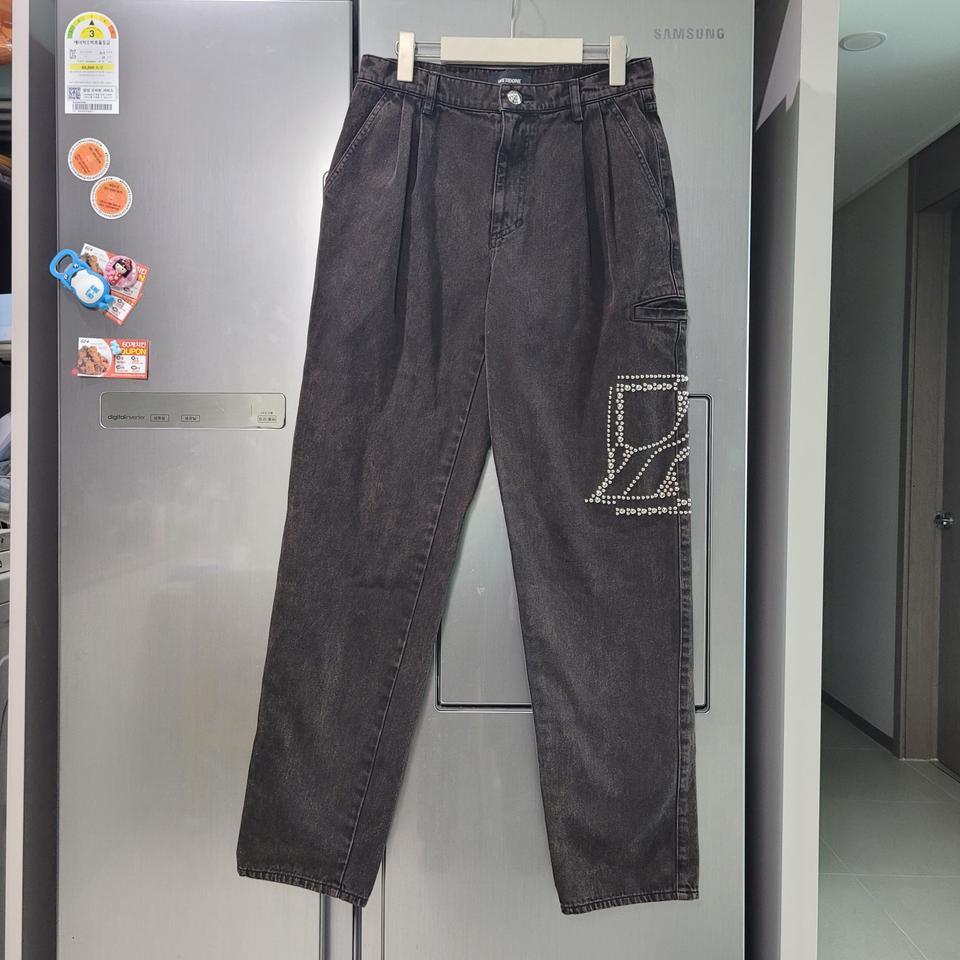 가격제안!!  WE11DONE 웰던 블랙 다크 데님 카고 바지 M