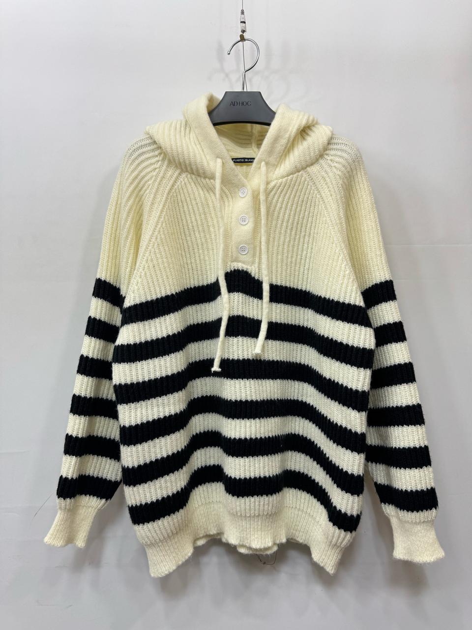 •F) 플라스틱아일랜드 후드 니트