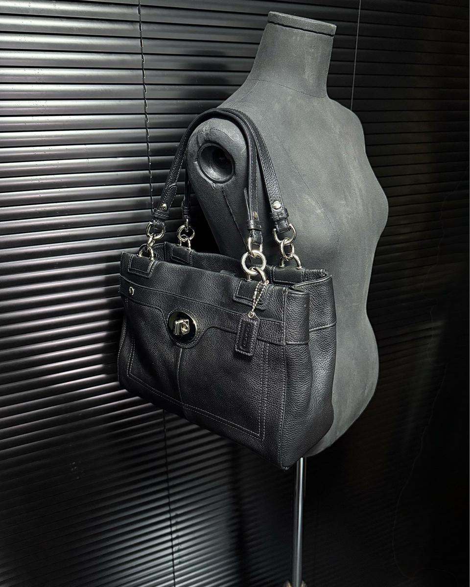 코치 체인 가죽 블랙 숄더 사첼백 핸드백 토드백 첼시백 락 시크 고스펑크