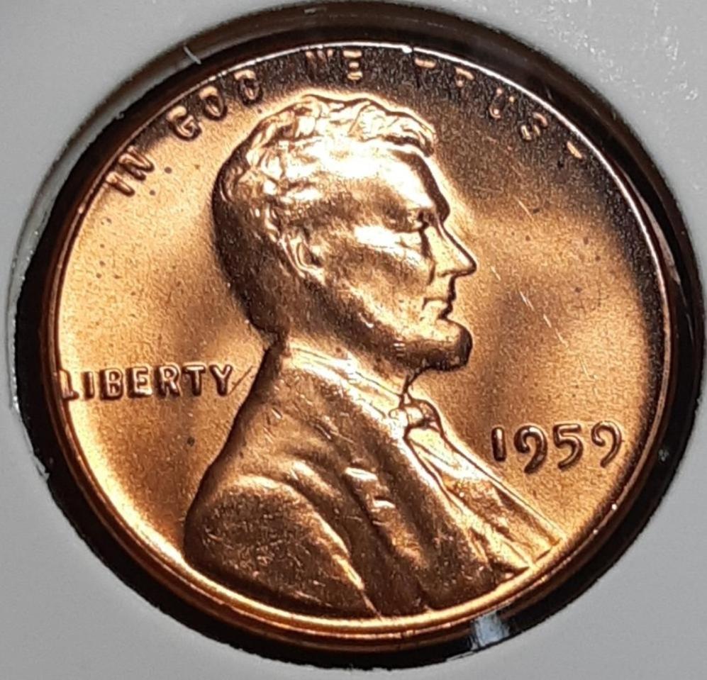 미국 미사용 1959년 링컨 1센트.외국주화 주화 화폐 동전