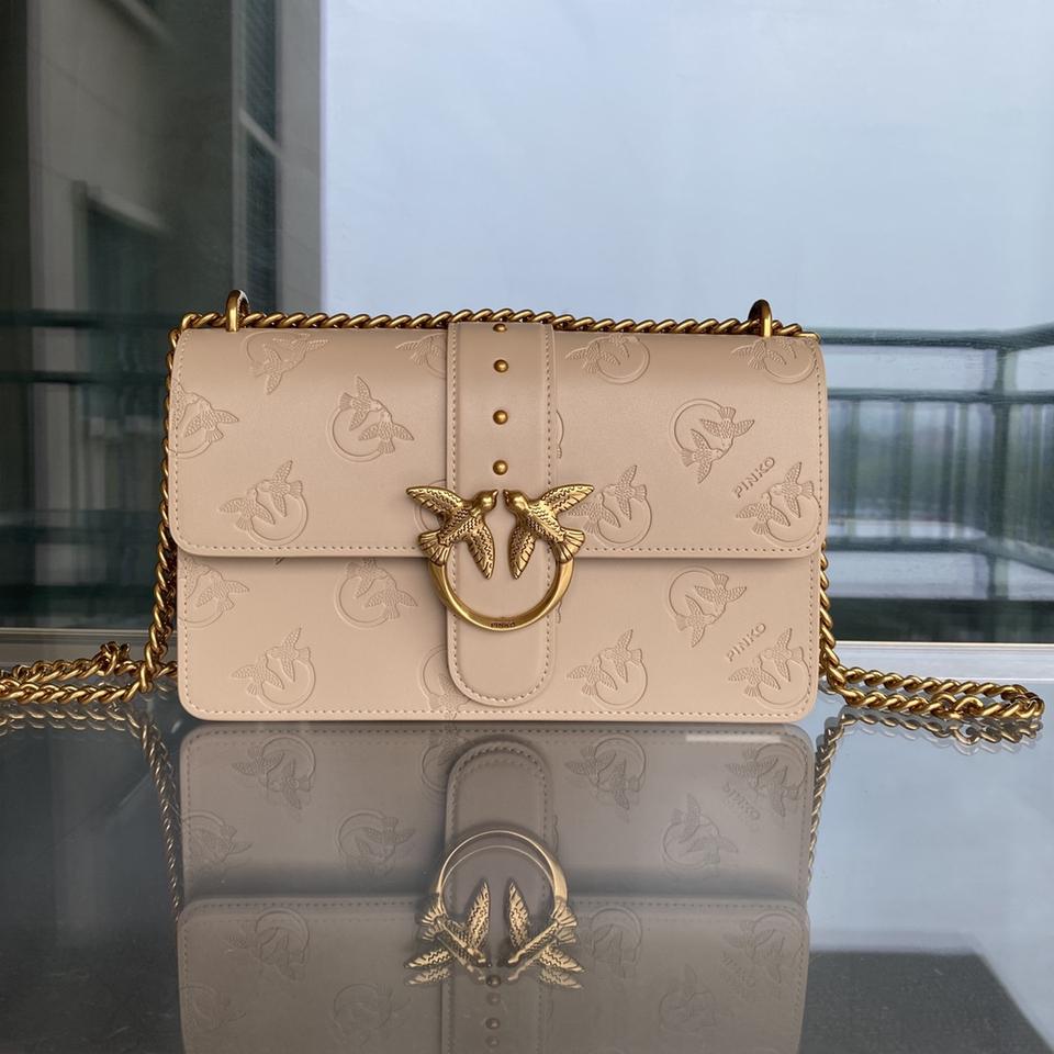 핑코 핑크 러브백 체인 숄더백 베이지