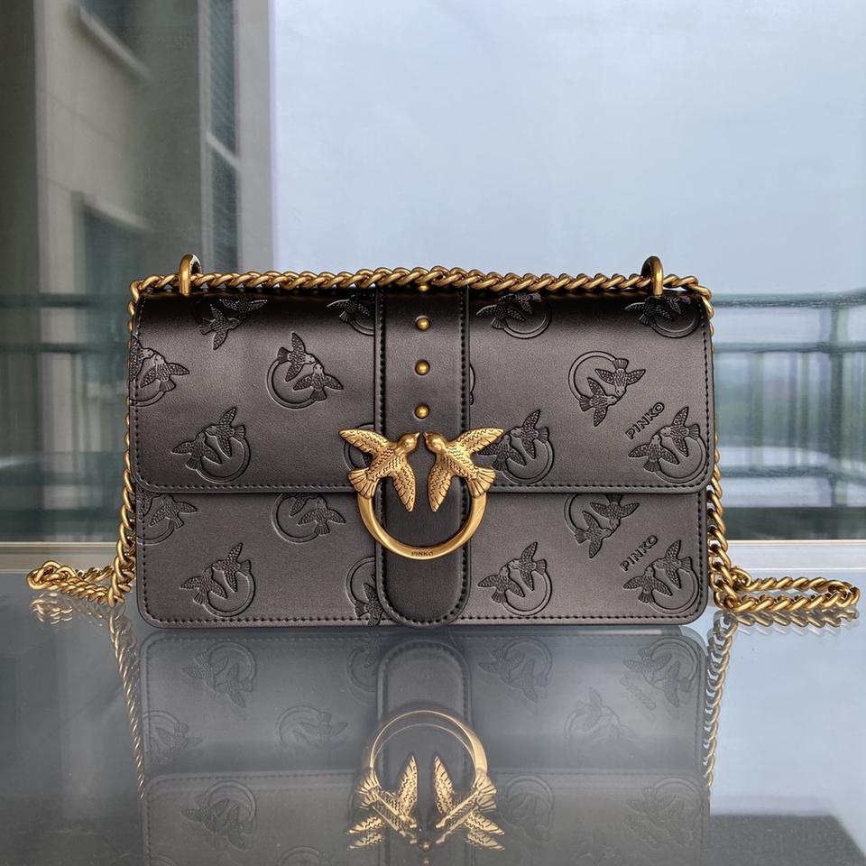 핑코 핑크 러브백 체인 숄더백 블랙