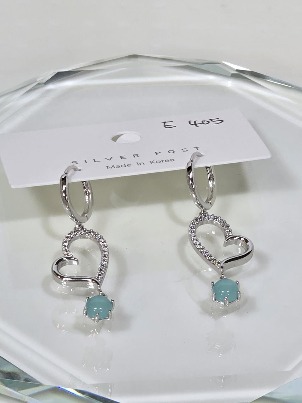 큐빅셋팅 원터치 귀걸이