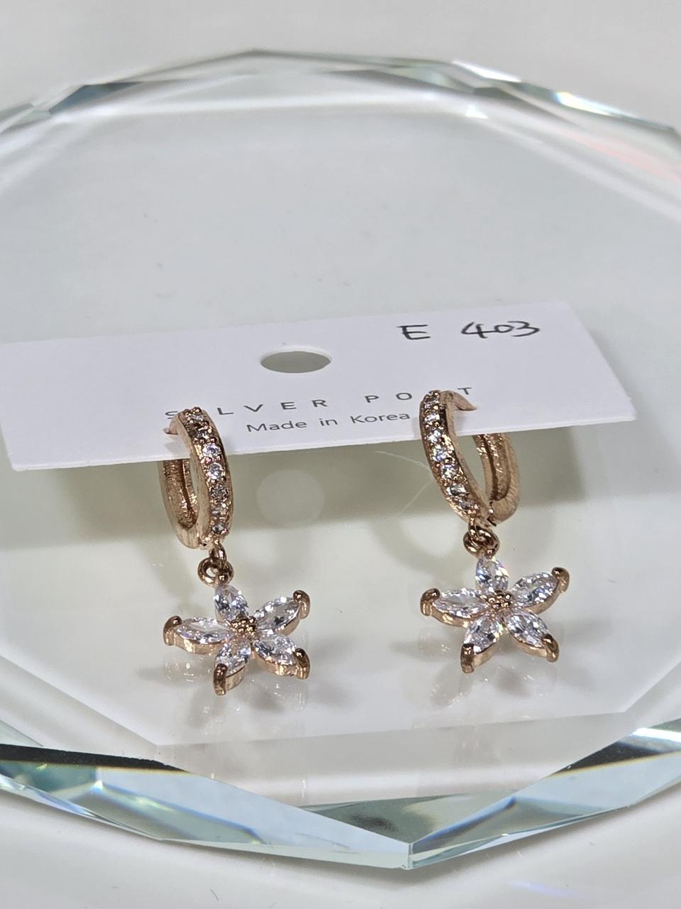 큐빅셋팅 원터치 귀걸이