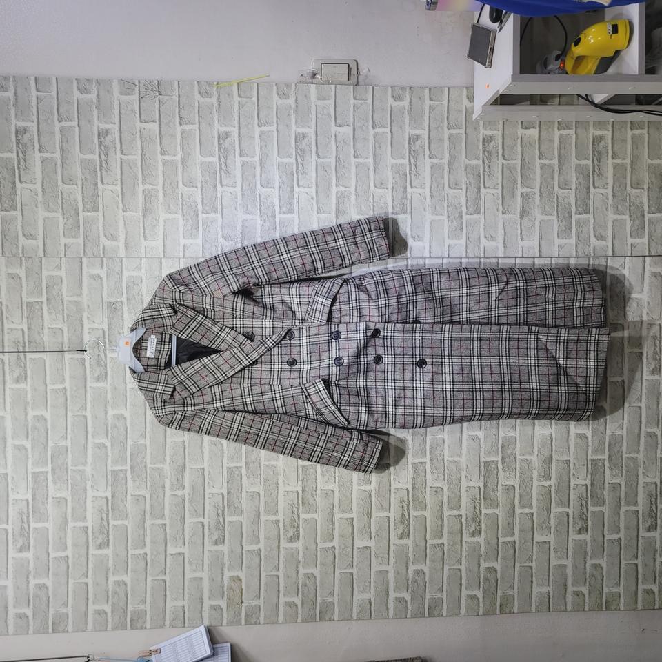 ㅈ216 체크 슬림롱코트