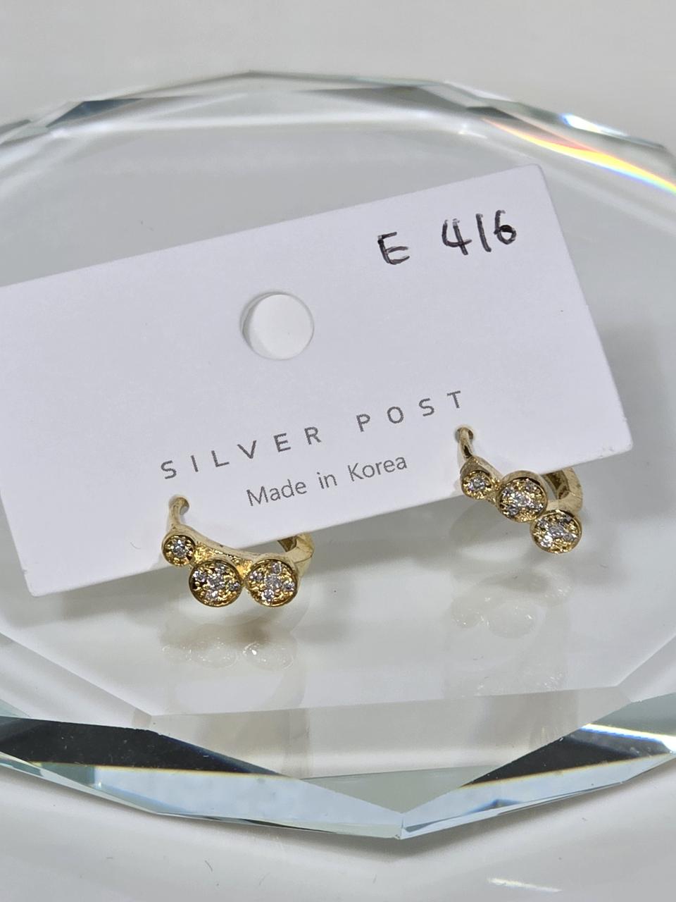 큐빅셋팅 원터치 귀걸이