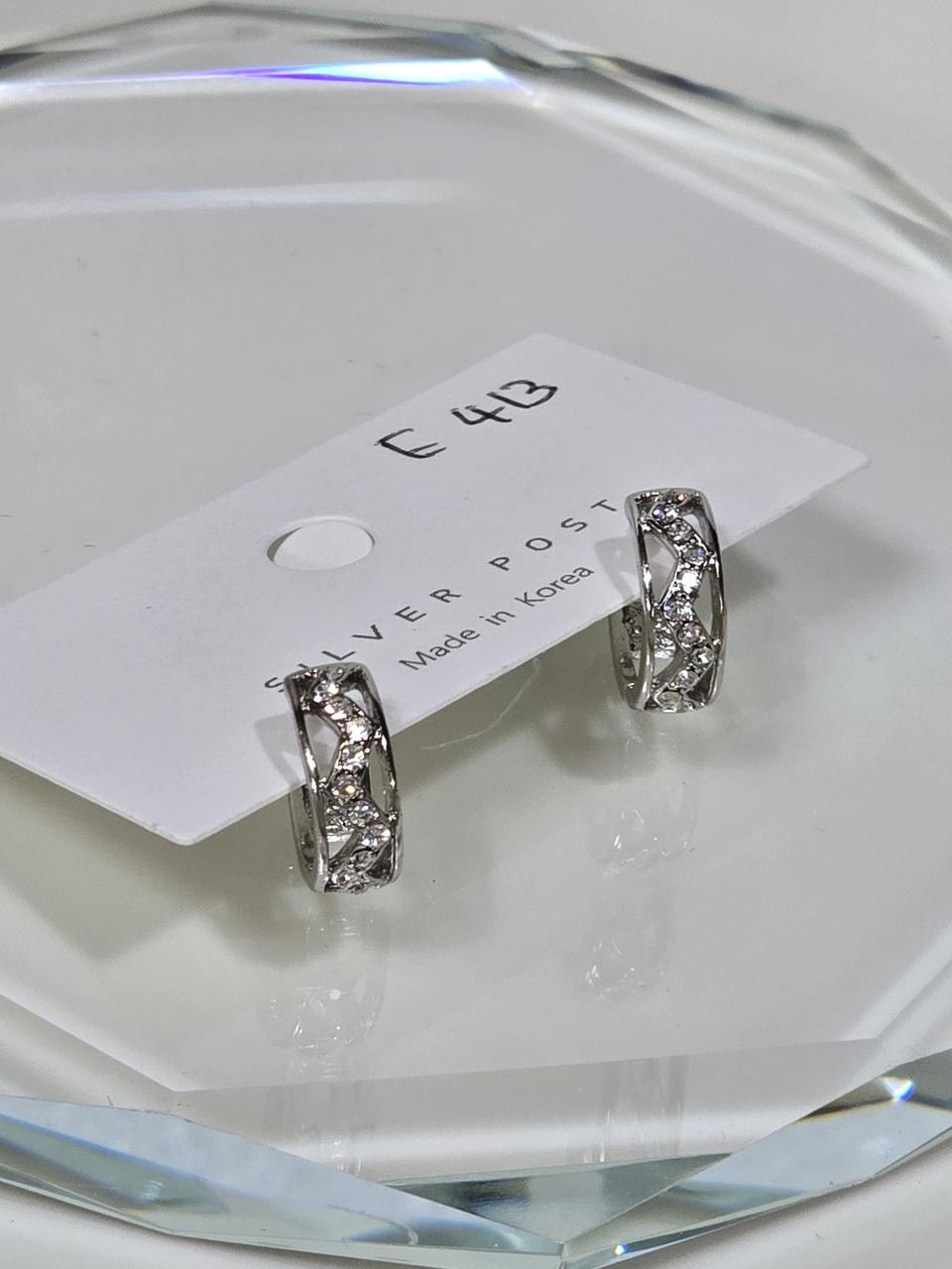 큐빅셋팅 원터치 귀걸이