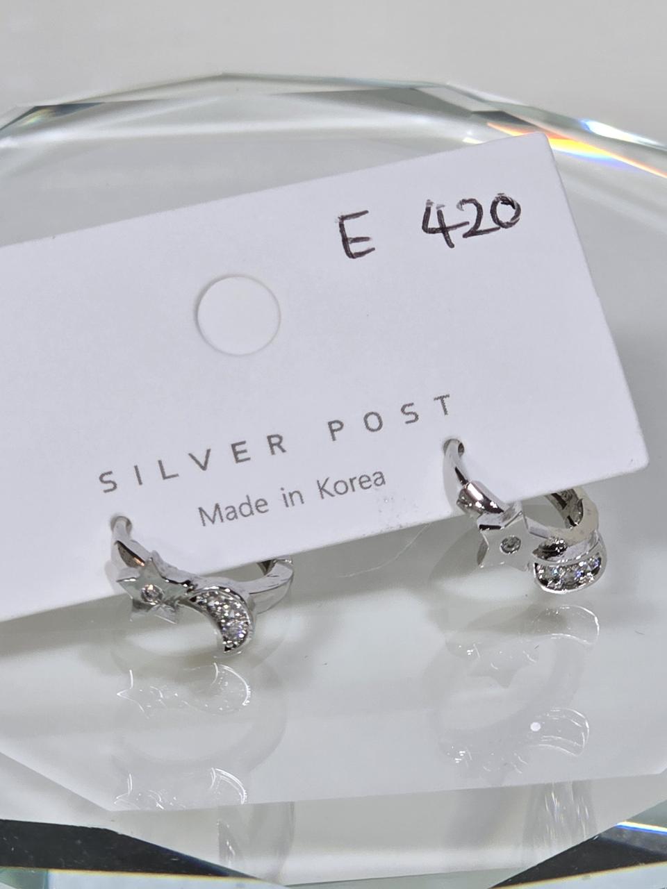 큐빅셋팅 원터치 귀걸이