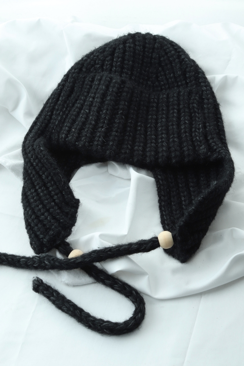 (F) 에씰미 모자 트루퍼햇 니트 방한 따뜻 차콜-26ED