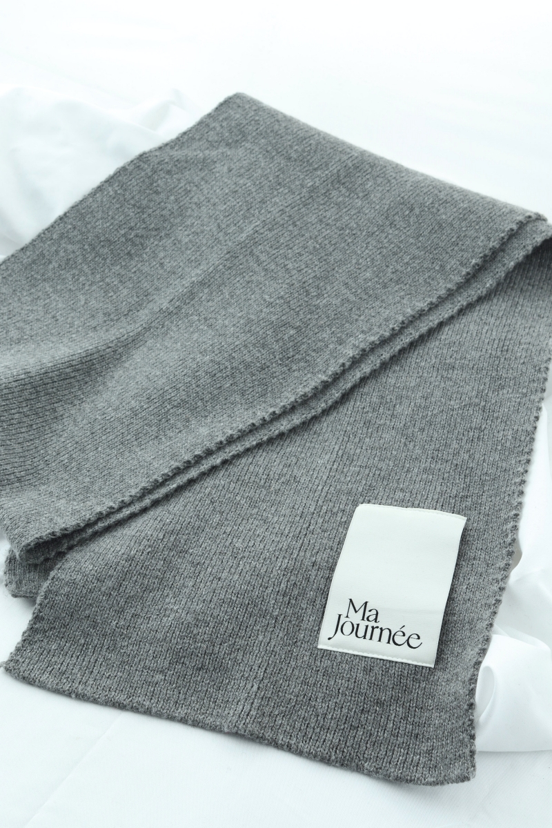 (F) 마조네 목도리 머플러 그레이 니트 따뜻 골지-26F0