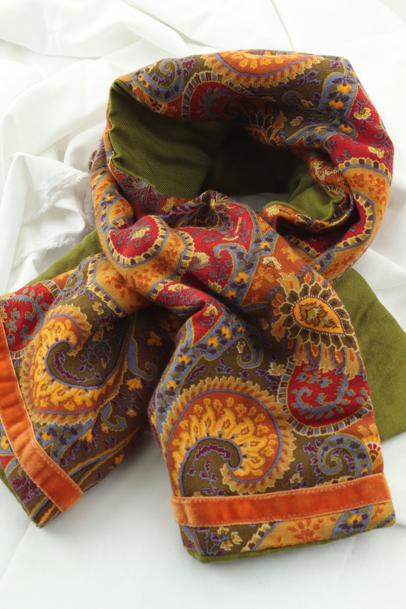 (F) 에트로 목도리 머플러 숏 쁘띠 넥워머 따뜻 패턴-26F4