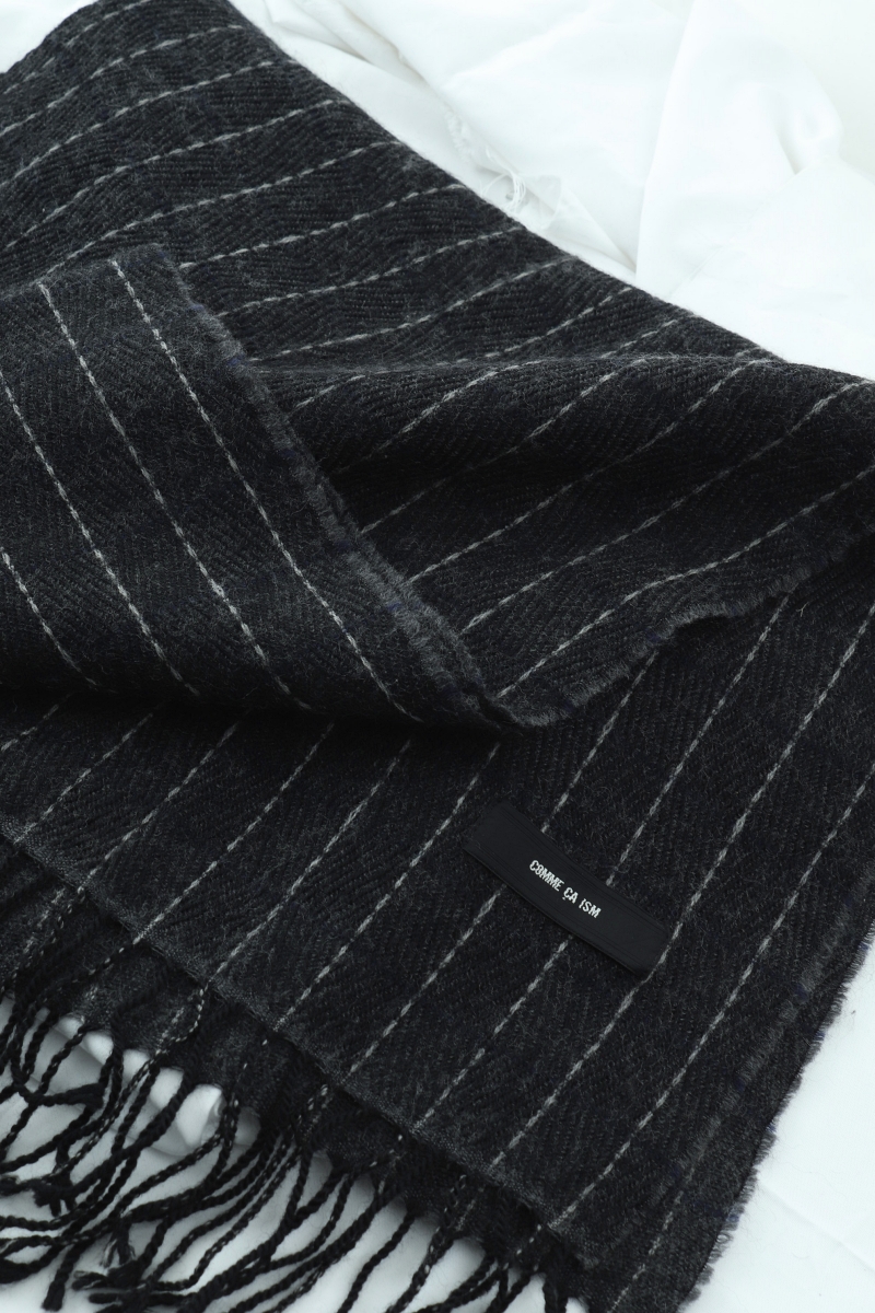 (F) 꼼사이즘 목도리 머플러 블랙 패턴 울 따뜻 부들-26FC