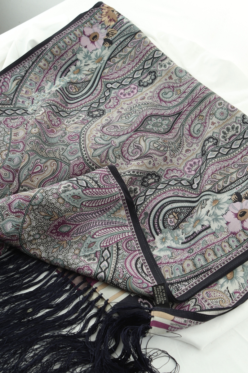 (F) 에트로 목도리 머플러 패턴 경량 롱-2700