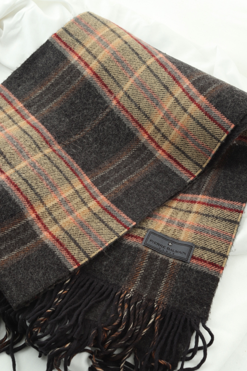 (F) 발망 목도리 머플러 따뜻 기모 체크 사용감-2701