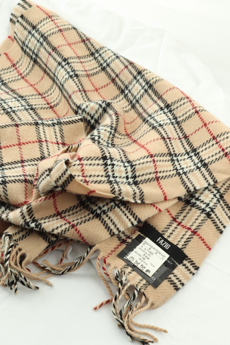(F) 브랜드빈티지 목도리 머플러 베이지 체크 이태리원단 따뜻-2707