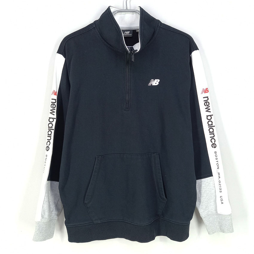 뉴발란스 남 암레터링 반집업 맨투맨 다크네이비100 (HU27201)