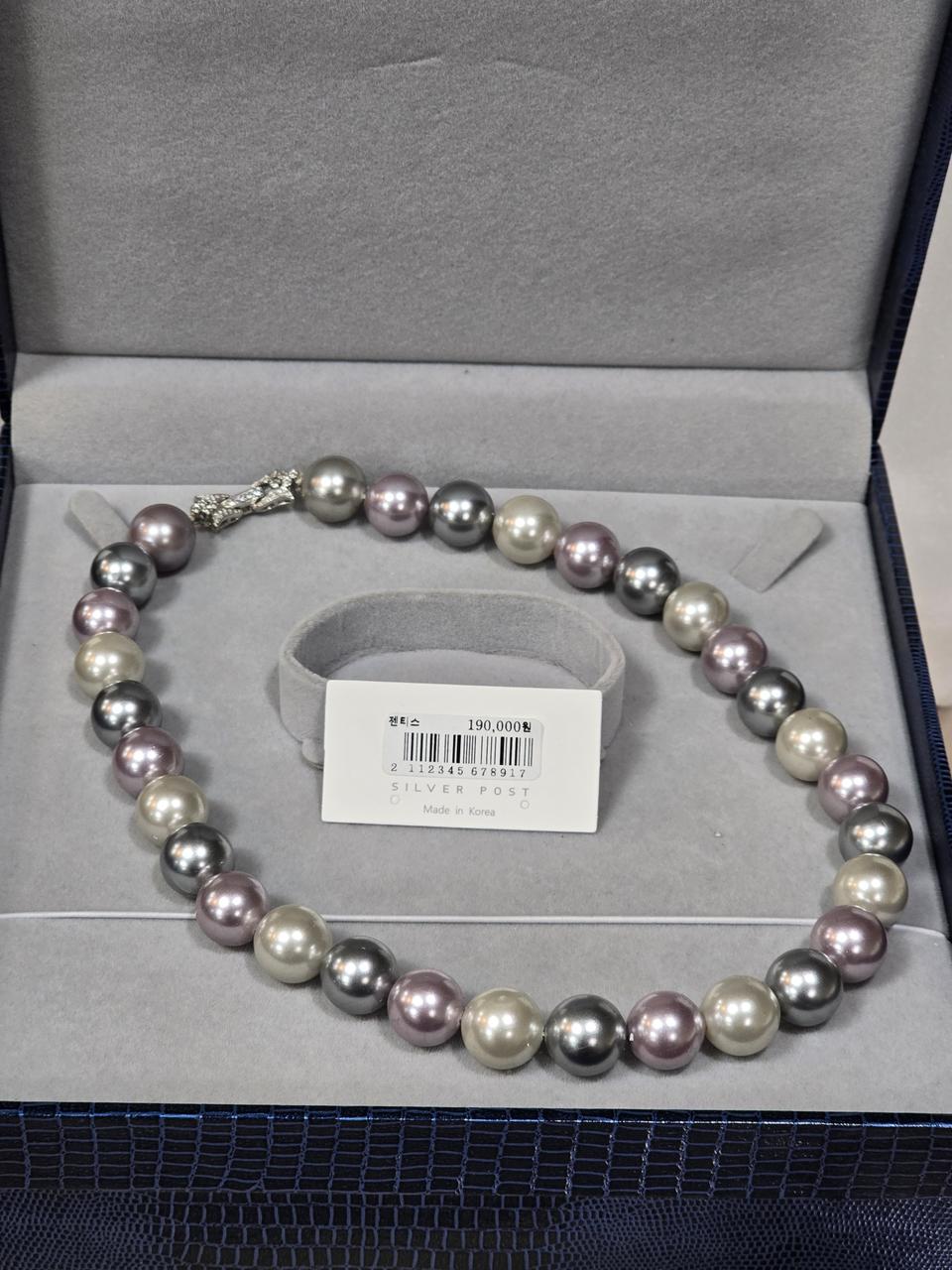 멀티컬러 핵진주 목걸이 14