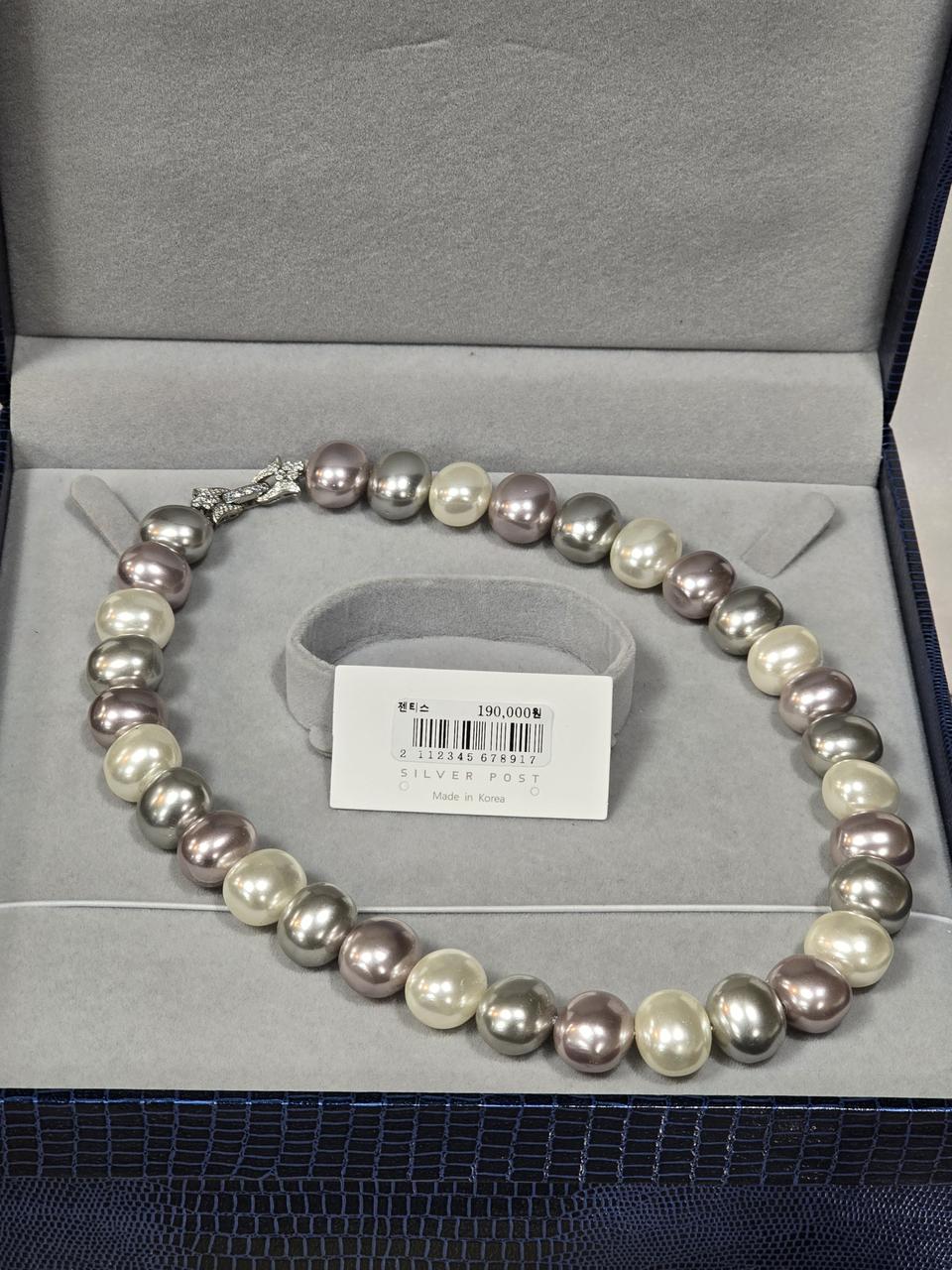 멀티컬러 핵진주 목걸이 13×16