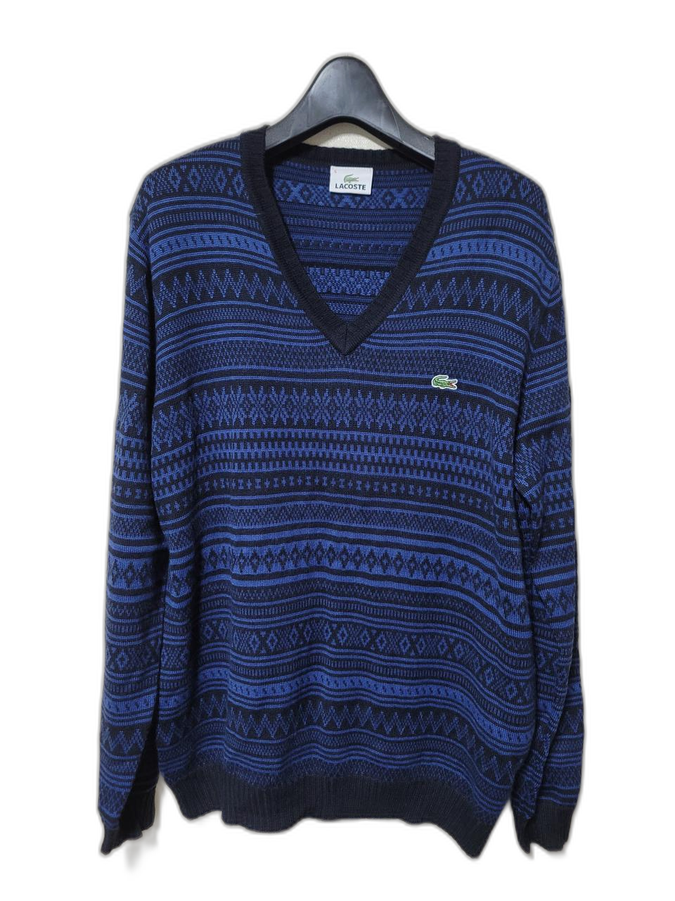 라코스테 브이넥 페어아일 니트