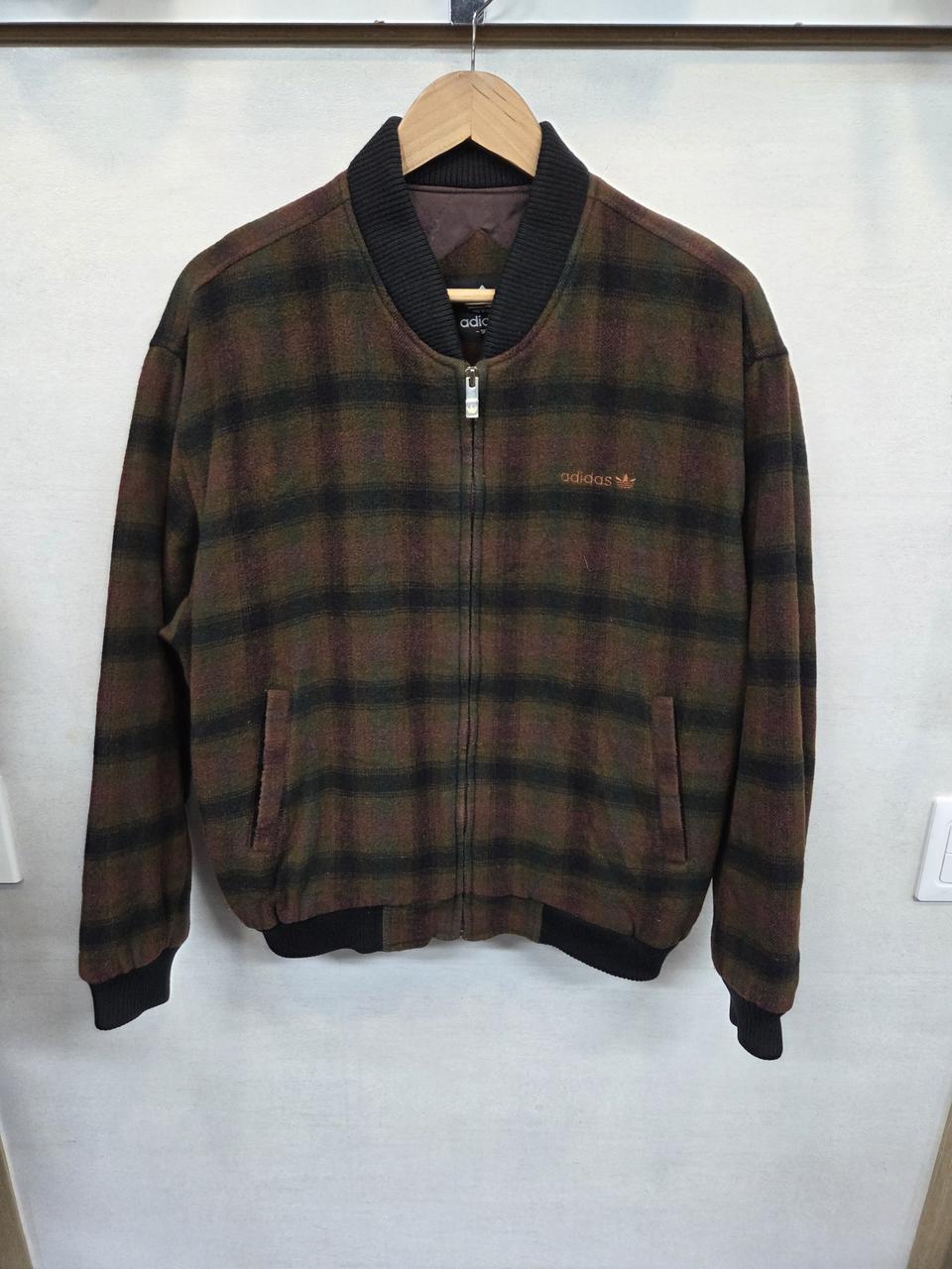아디다스 올드스쿨 90s 빈티지 체크 울 자켓 95
