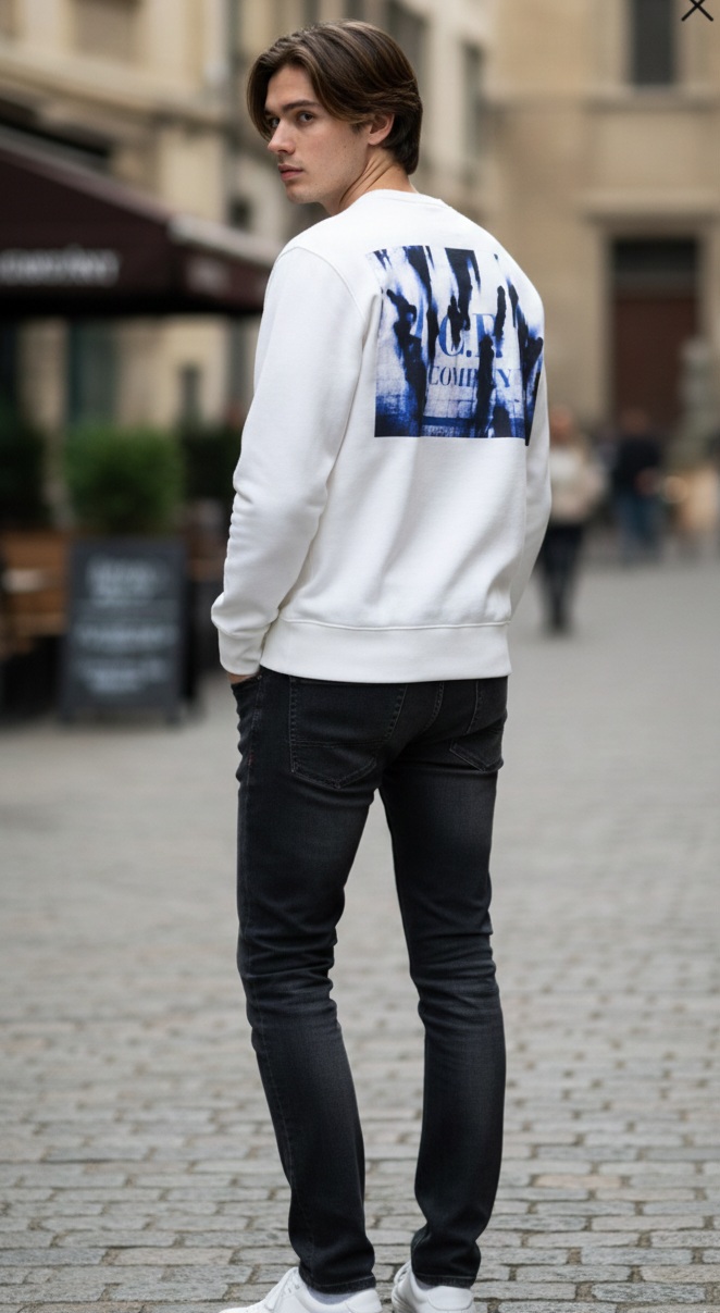 C.P. 컴퍼니 스트레치 플리스 크루넥 맨투맨 티셔츠