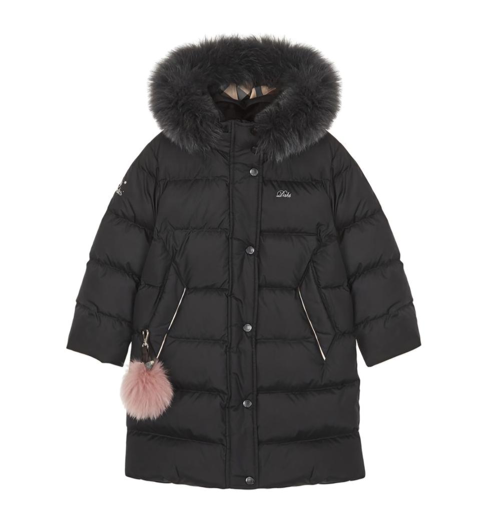 닥스키즈 여아 퍼 벤치 롱 구스다운 점퍼 120사이즈