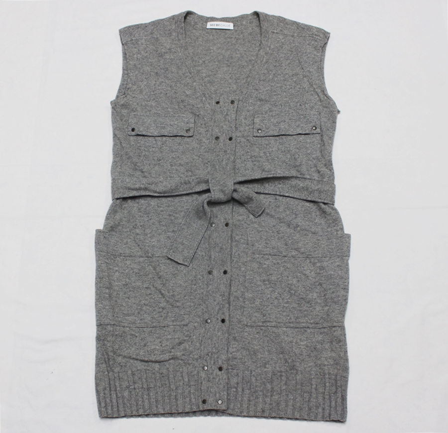 씨바이끌로에 여성 90 니트 벨티드 원피스 좋음/R03