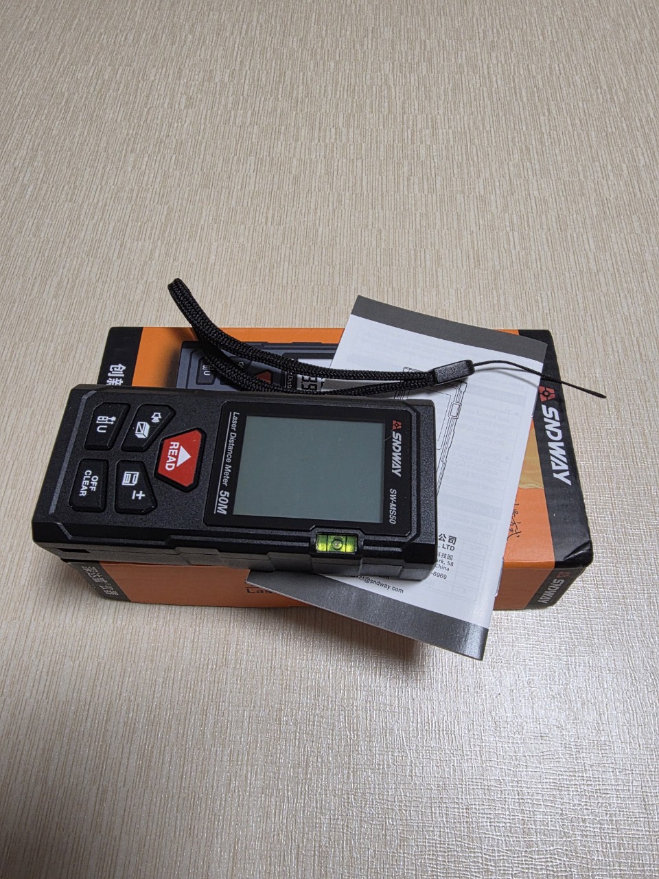 SNDWAY 레이저 거리측정기 새제품사용하려고 구매 했는데필요가 없어서