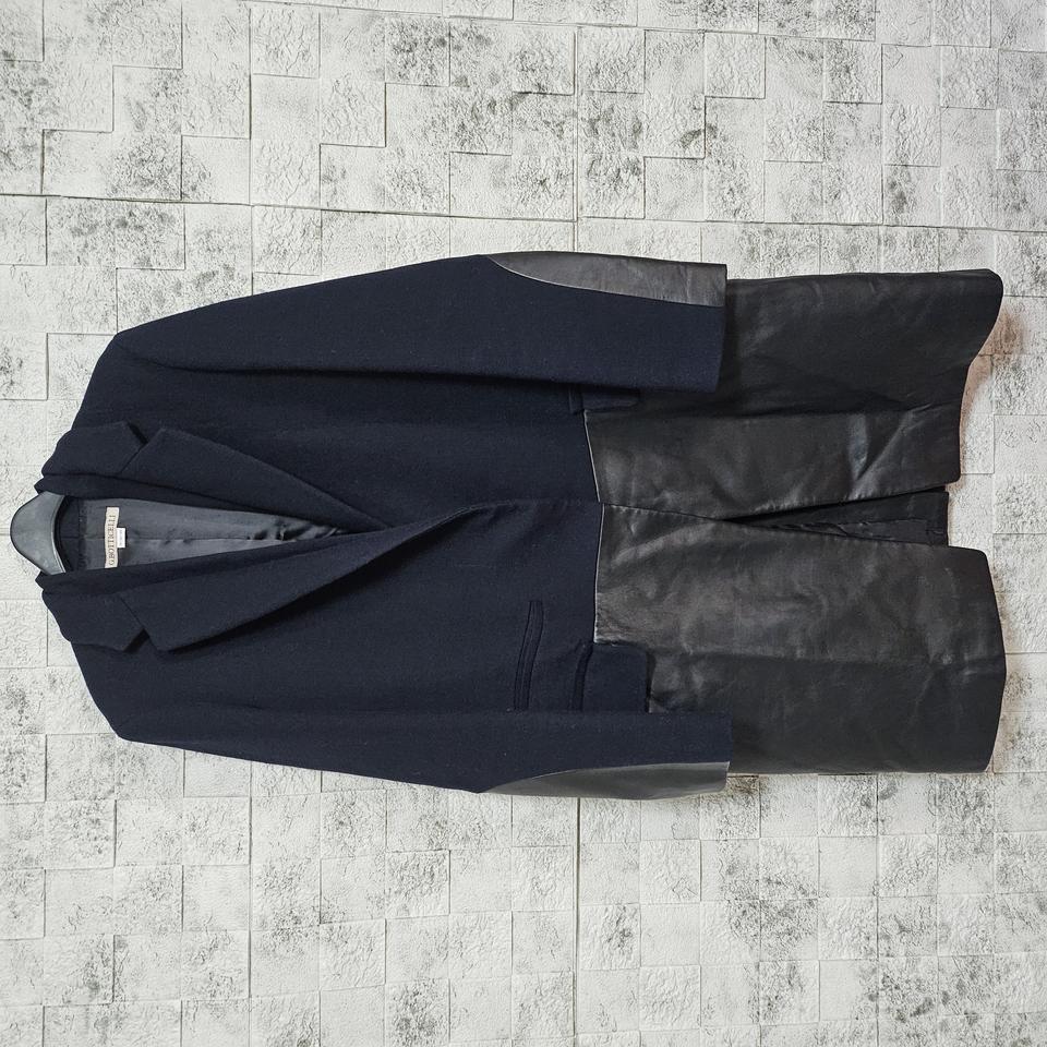 보티첼리 가죽배색 울혼방 코트